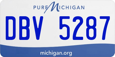 MI license plate DBV5287