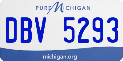 MI license plate DBV5293