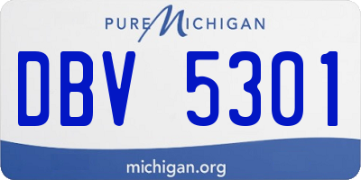 MI license plate DBV5301