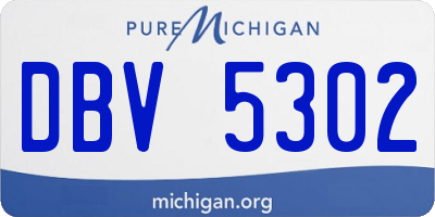MI license plate DBV5302