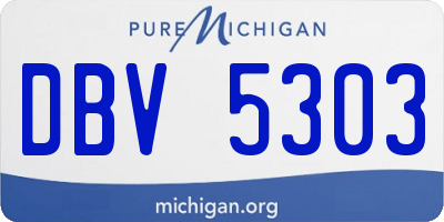 MI license plate DBV5303