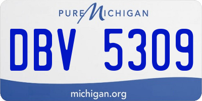 MI license plate DBV5309