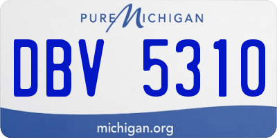 MI license plate DBV5310
