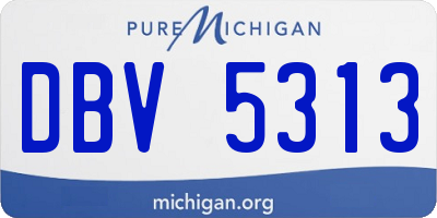 MI license plate DBV5313