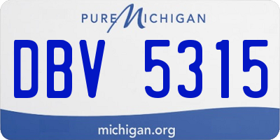 MI license plate DBV5315