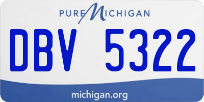 MI license plate DBV5322