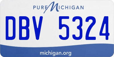 MI license plate DBV5324