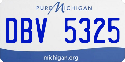 MI license plate DBV5325