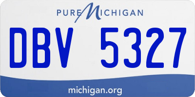 MI license plate DBV5327