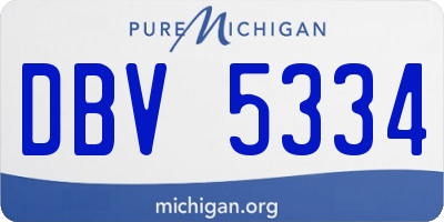 MI license plate DBV5334
