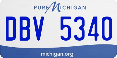 MI license plate DBV5340