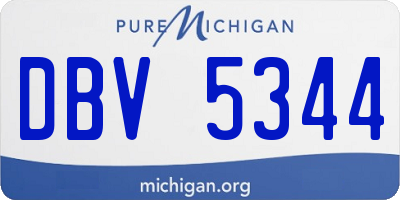 MI license plate DBV5344