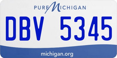 MI license plate DBV5345