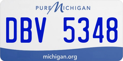 MI license plate DBV5348