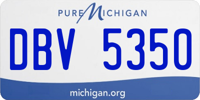 MI license plate DBV5350