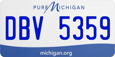 MI license plate DBV5359