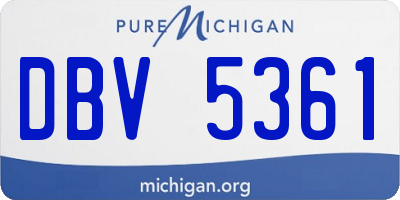MI license plate DBV5361