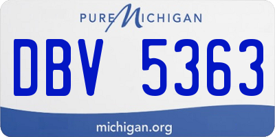 MI license plate DBV5363
