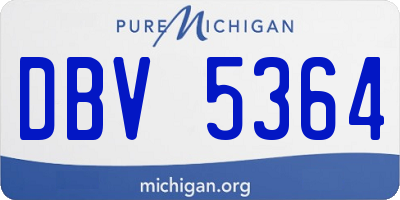 MI license plate DBV5364