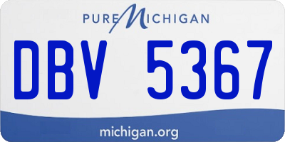 MI license plate DBV5367