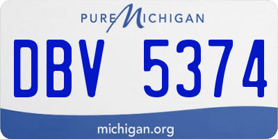 MI license plate DBV5374