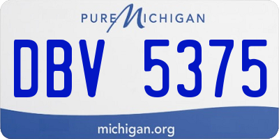 MI license plate DBV5375