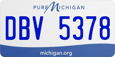 MI license plate DBV5378