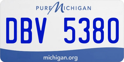 MI license plate DBV5380
