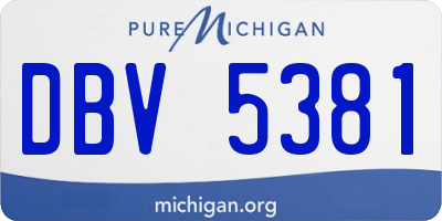 MI license plate DBV5381