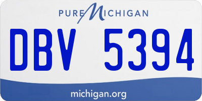 MI license plate DBV5394