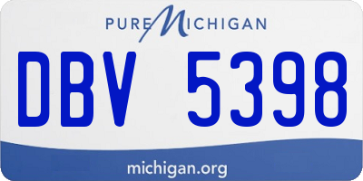 MI license plate DBV5398
