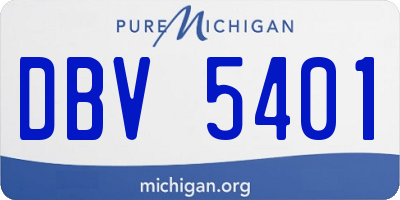 MI license plate DBV5401