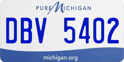 MI license plate DBV5402