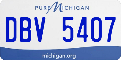 MI license plate DBV5407