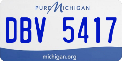 MI license plate DBV5417