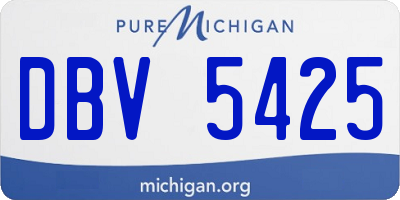 MI license plate DBV5425