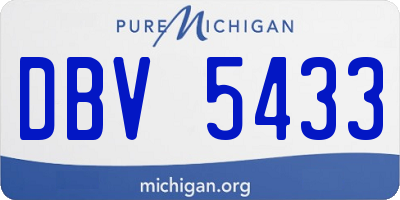 MI license plate DBV5433