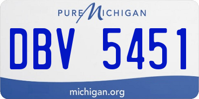 MI license plate DBV5451