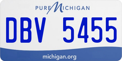 MI license plate DBV5455