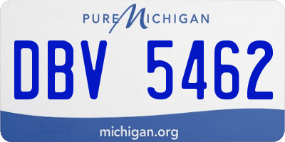 MI license plate DBV5462