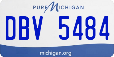 MI license plate DBV5484