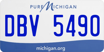 MI license plate DBV5490