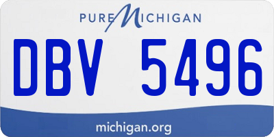 MI license plate DBV5496