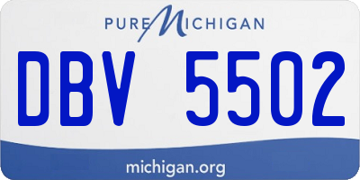 MI license plate DBV5502