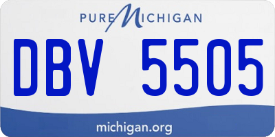 MI license plate DBV5505