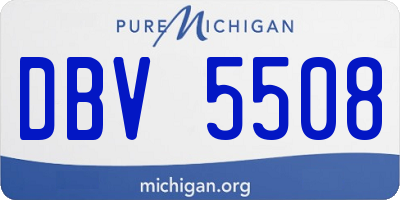 MI license plate DBV5508