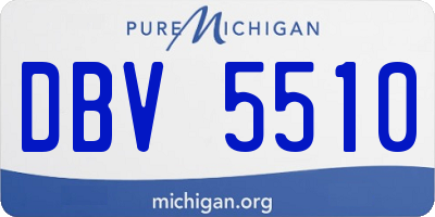 MI license plate DBV5510
