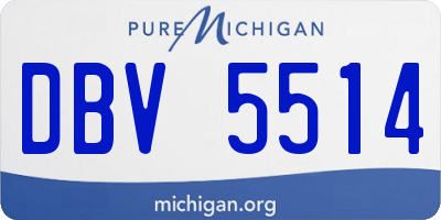 MI license plate DBV5514