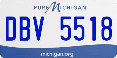 MI license plate DBV5518