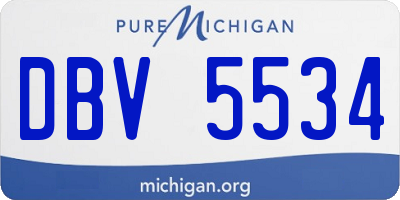 MI license plate DBV5534